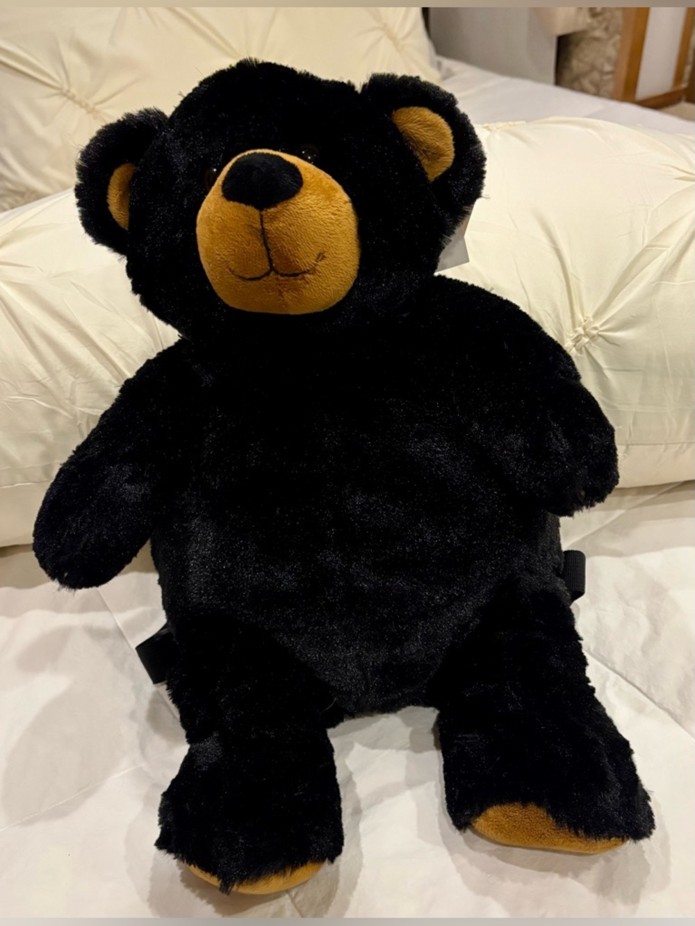 Black & Brown Plush Bear Backpack